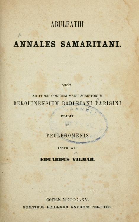 Abu-l-Fath Samaritan chronicle