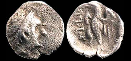 Ptolemaic coin of Yehud with diademed portrait of a king